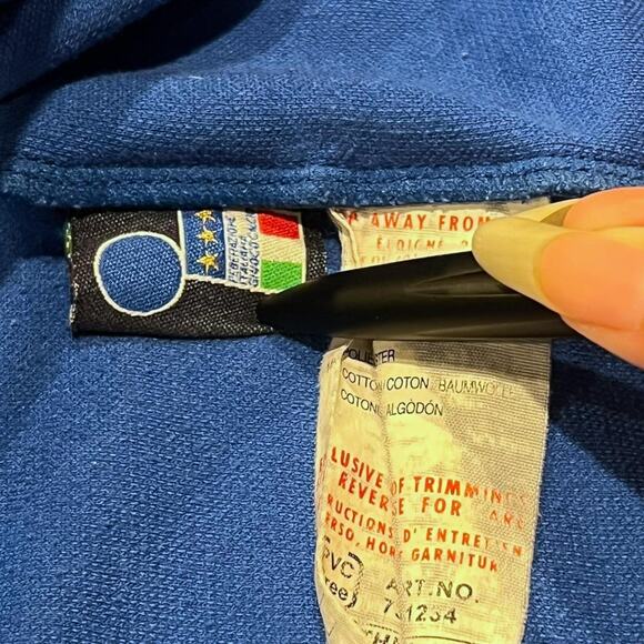 ★ Puma x Italy Flag (2004-2006) Blue 1/4 Zip Soccer Training Jacket ★ - Picture 6 of 8